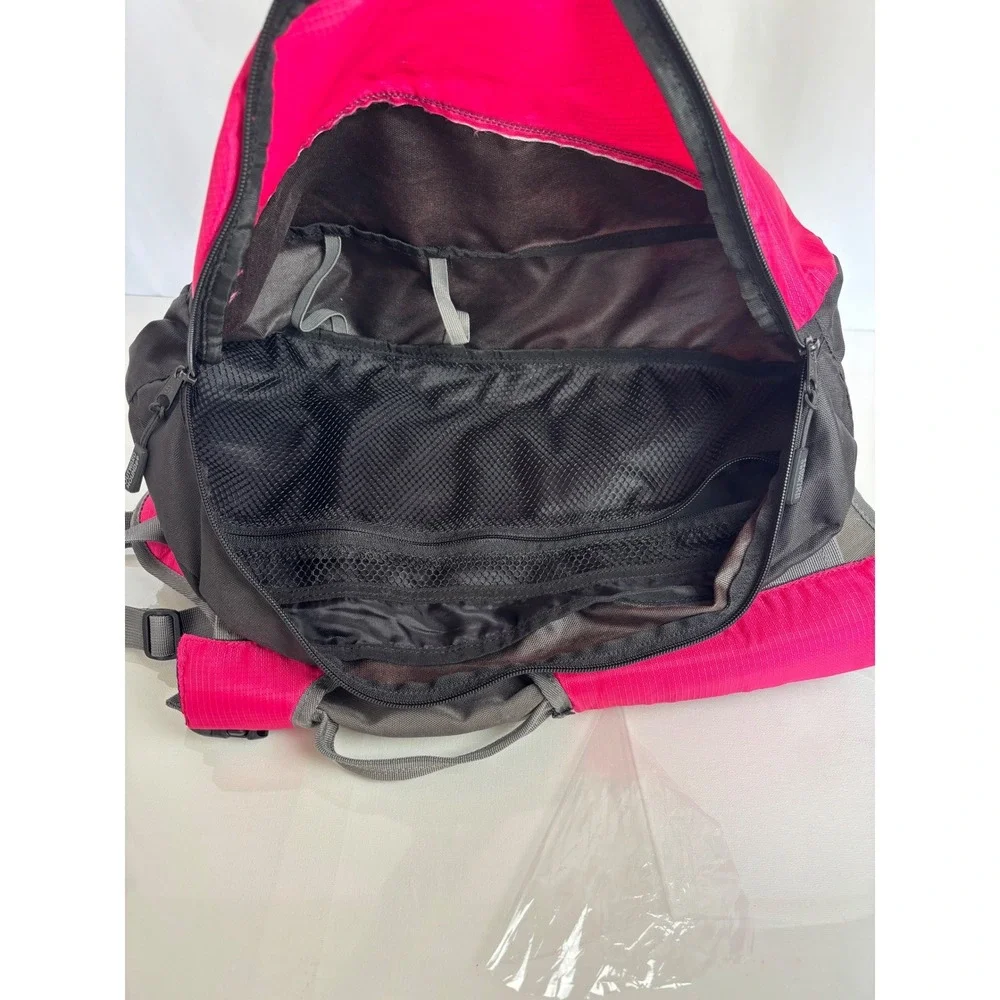 Outward Hound Dog Backpack Hiking Saddlebag Pink Black Reflective Large